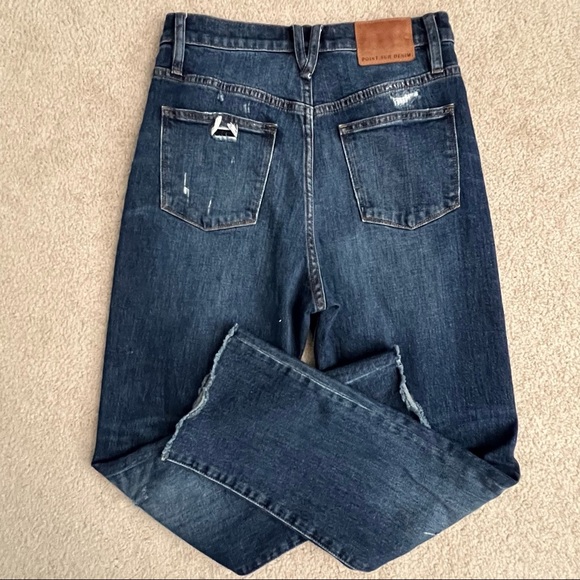 J Crew Point Sur High-Rise Boyfriend Jean Raw Hem Dark Wash Denim - Picture 5 of 10